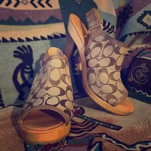 Coach Elena Wooden Platform Heels